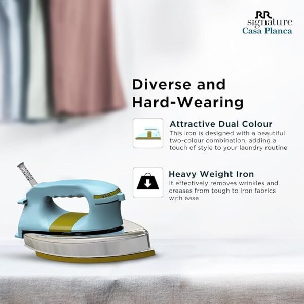 RR Signature Casa Planca 1100-watt Heavy Weight Dry Iron, 2Yrs Replacement Warranty