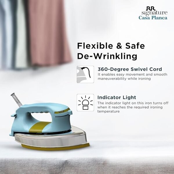 RR Signature Casa Planca 1100-watt Heavy Weight Dry Iron, 2Yrs Replacement Warranty