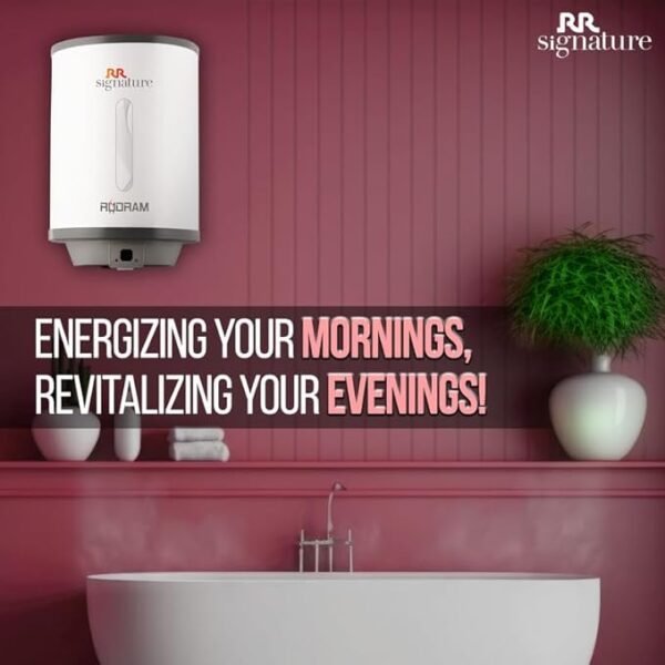 RR Signature Rudram 15L Water Heater for Home | Storage Geyser with Whirflow Technology | 100% Copper Heating Element| Rust & Shock Proof Body| 2 Year Warranty on Product & 8 Year Warranty on Tank
