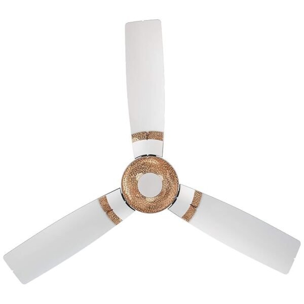 RR Signature Jaipur Tamra 1200mm Designer Ceiling Fan for Home and Office with BEE 3-Star Rating and 40% Energy Saving (2 Year Warranty, Makrana White)