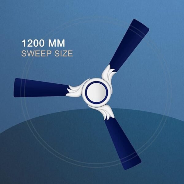 RR Signature London Mayfair 1200MM Designer Ceiling Fan for Home and Office with BEE 3-Star Rating and 40% Energy Saving (2 Year Warranty, Sapphire Blue)