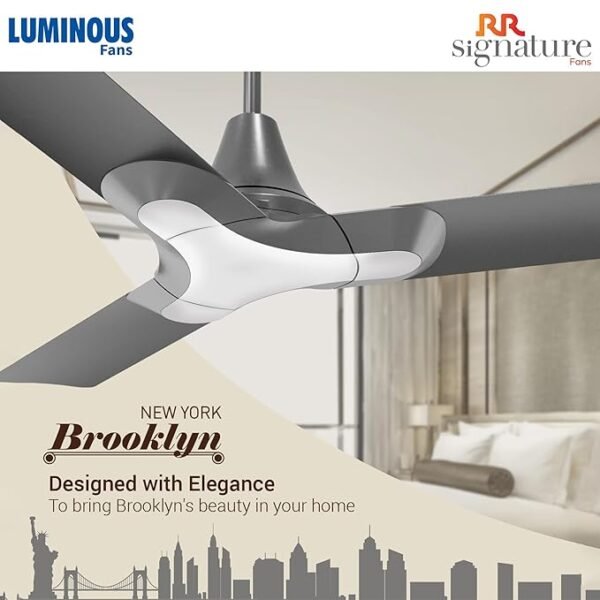 RR Signature 1200MM New York Brooklyn I Energy Efficient I High Speed Ceiling Fan I Venetian Grey (3 + 2 Years Warranty