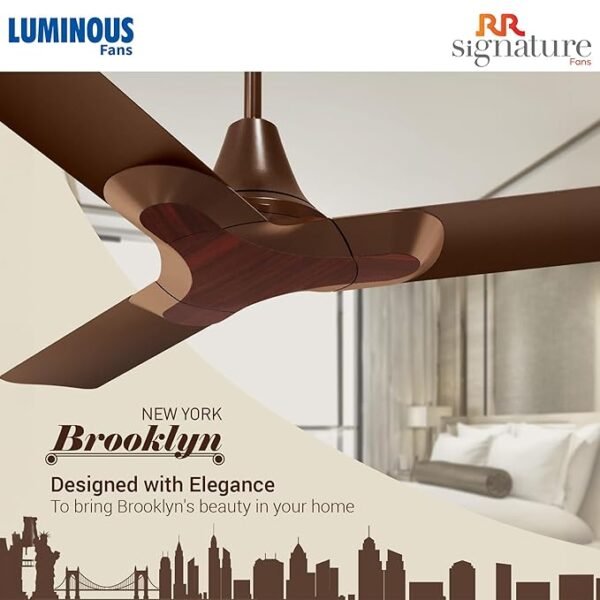 RR Signature 1200MM New York Brooklyn I Energy Efficient I High Speed Ceiling Fan I Brown Mahogany (3 + 2 Years Warranty