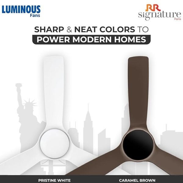 RR Signature New York Chelsea BLDC 1200MM Ceiling Fan for Home with BEE 5-Star Rating, Remote and BLDC Motor (3 + 2 Years Warranty, Caramel Brown)