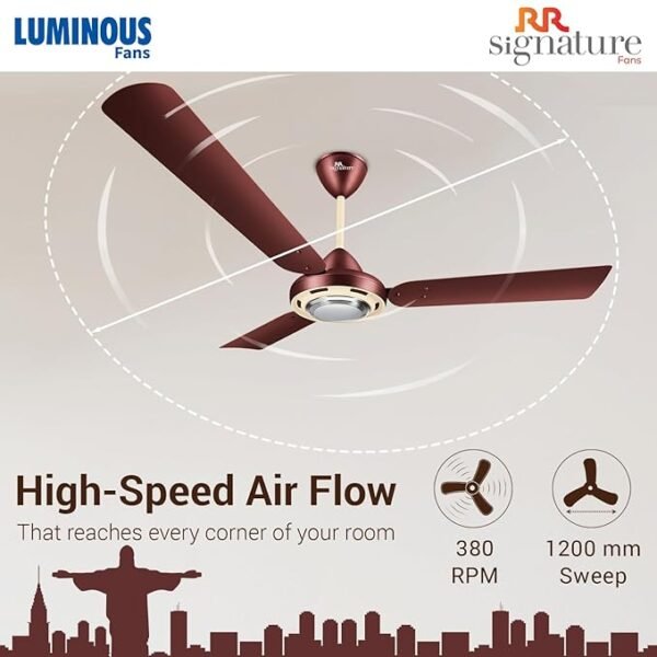 RR Signature Rio Bel Air 1200mm High-Speed Designer Ceiling Fan for Home and Office (2 year warranty, Sangria Red)