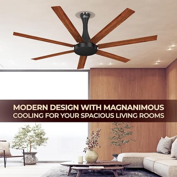 Luminous/RR Signature Aether Flow High Air Delivery Ceiling Fan with 7 Blades, Low Noise, 16 Pole 40% More Copper Motor (Mahogany), 2 Year Warranty