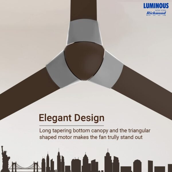 RR Signature New York Richmond1200MM Star-rated BEE Certified Energy Efficient 57-Watt High Speed Ceiling Fan (Ale Brown)