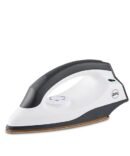 BPL 1000 Watts Dry Iron Heating Up Led Indicator Adjustable Temperature Control Dual Coated Sole Plate Flexible 360 Degree Swivel Cord ISI certified (Grey & White)